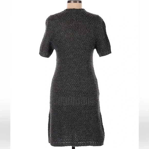 Vintage BCBGMAXAZRIA Y2K Dark Grey Wool Blend Sweater Dress Size Medium M - Picture 2 of 8